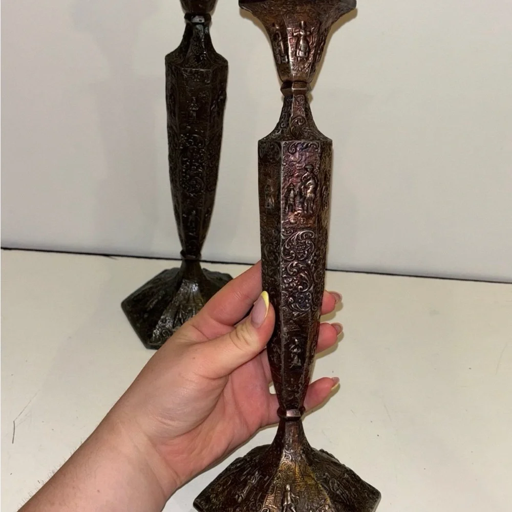 Silver Plated Candlesticks 12” in